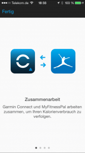 Garmin Connect MyFitnessPal Kalorien App